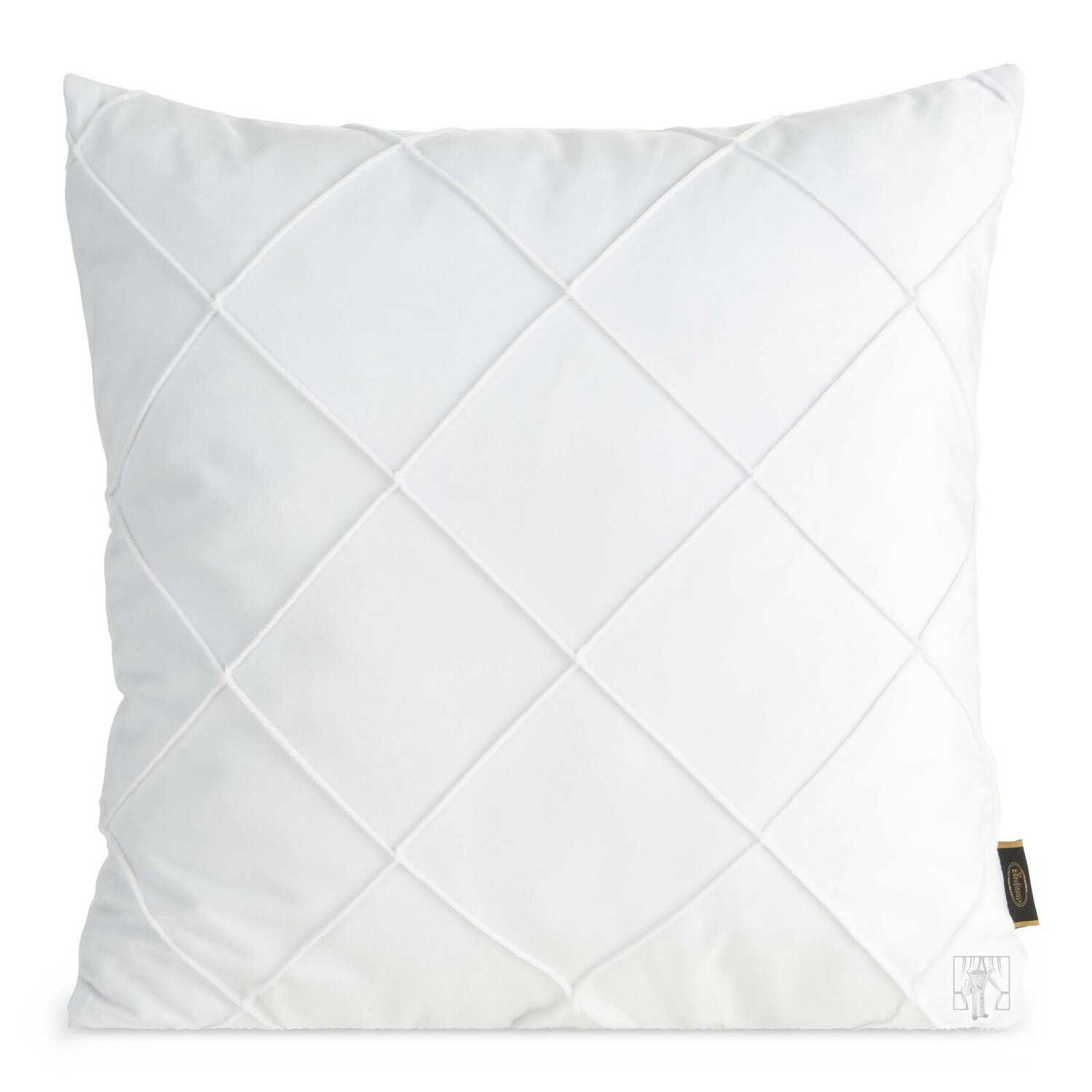 Zamatová obliečka na vankúš NALA2 45x45 cm biela