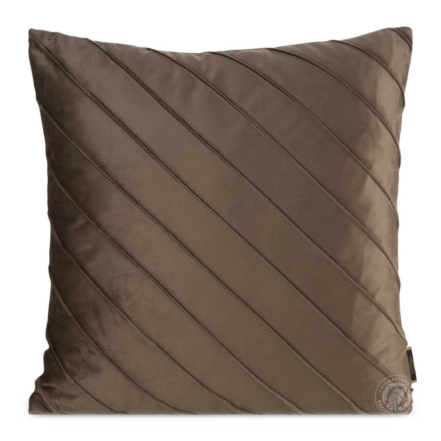 Zamatová obliečka na vankúš NALA3 45x45 cm tmavobéžová