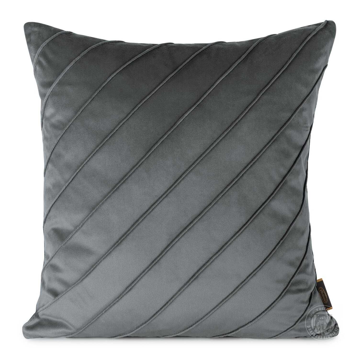 Zamatová obliečka na vankúš NALA3 45x45 cm oceľová