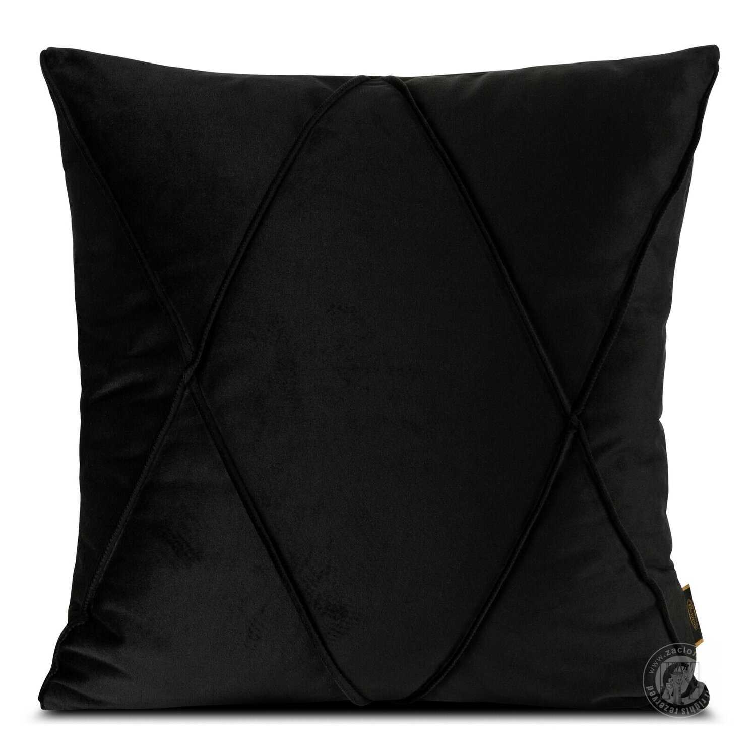 Zamatová obliečka na vankúš NALA1 45x45 cm čierna