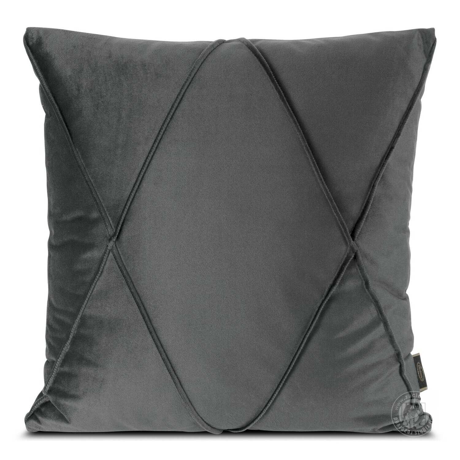 Zamatová obliečka na vankúš NALA1 45x45 cm oceľová