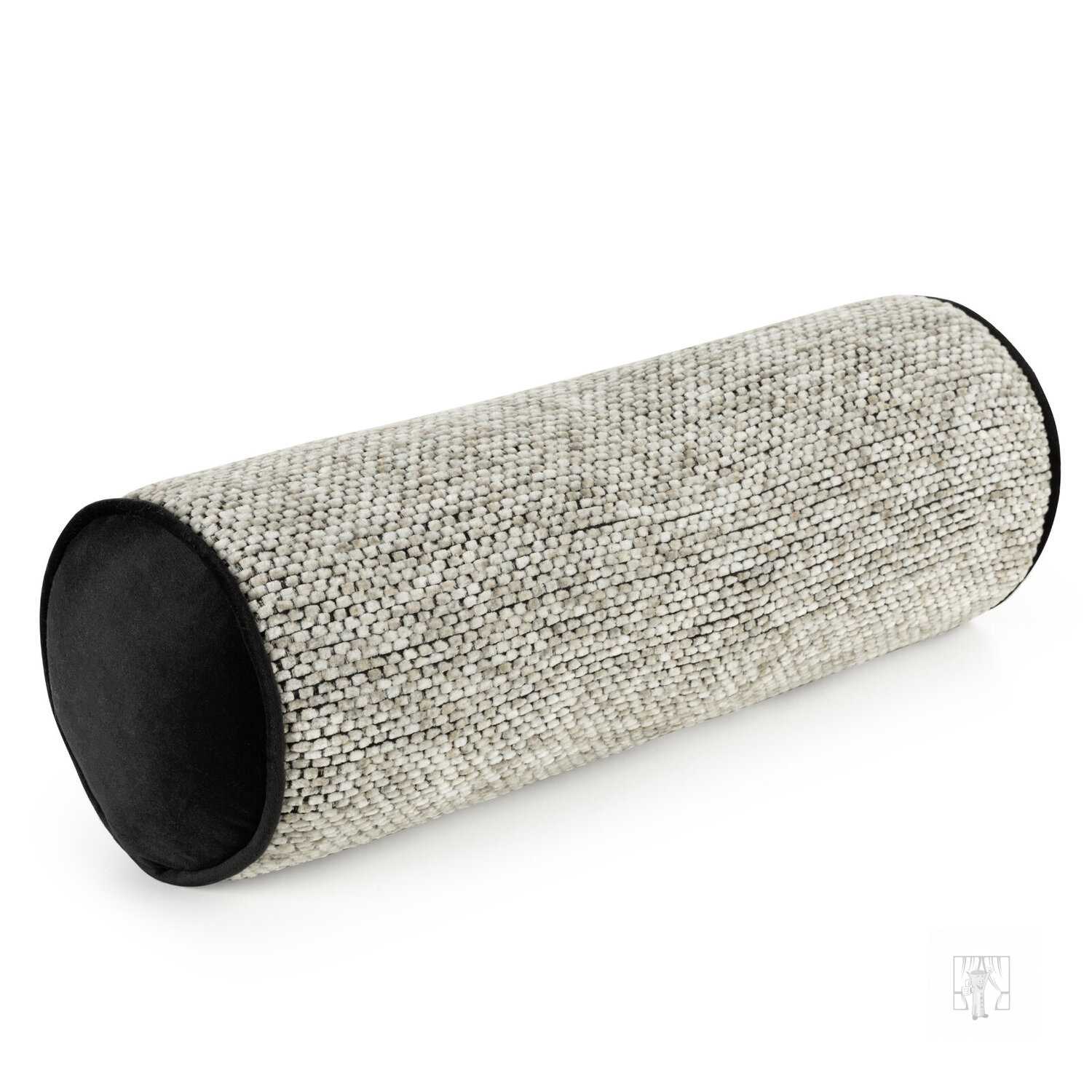 Vankúš valec BARI s lemovaním 15x45 cm béžový