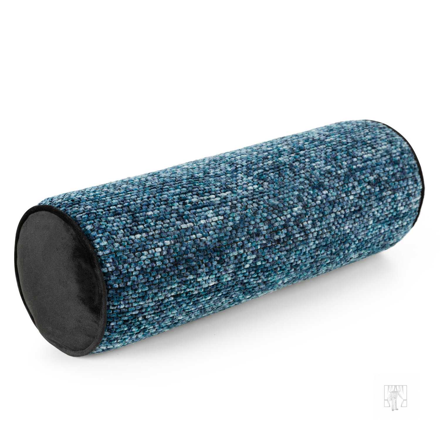 Vankúš valec BARI s lemovaním 15x45 cm modrý