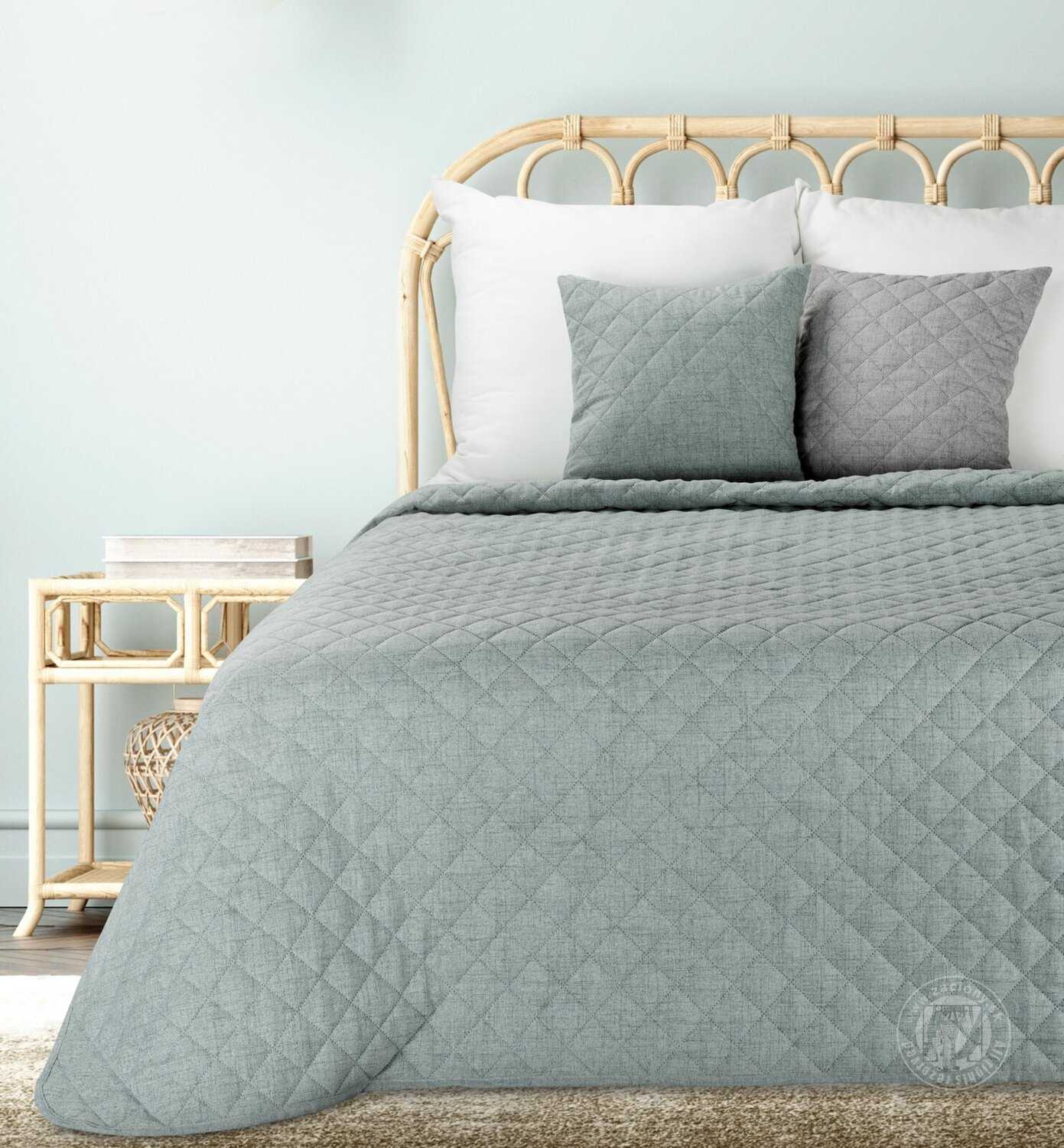 Prehoz na posteľ s ľanovou štruktúrou LEN1 170x210 cm mätový