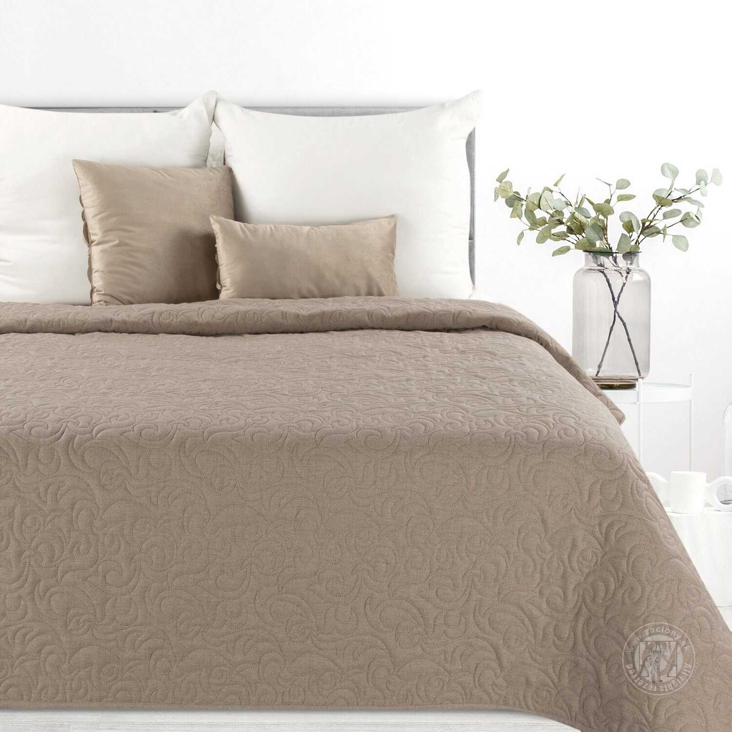 Prehoz na posteľ s ľanovou štruktúrou LEN4 220x240 cm béžový