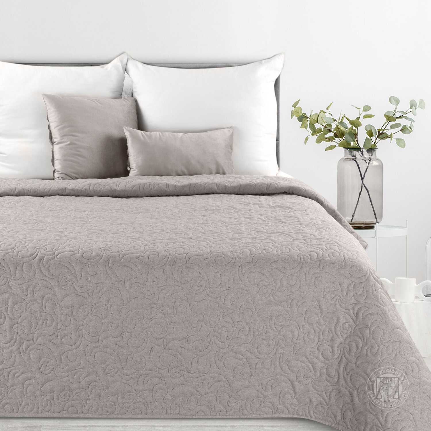 Prehoz na posteľ s ľanovou štruktúrou LEN4 220x240 cm sivý