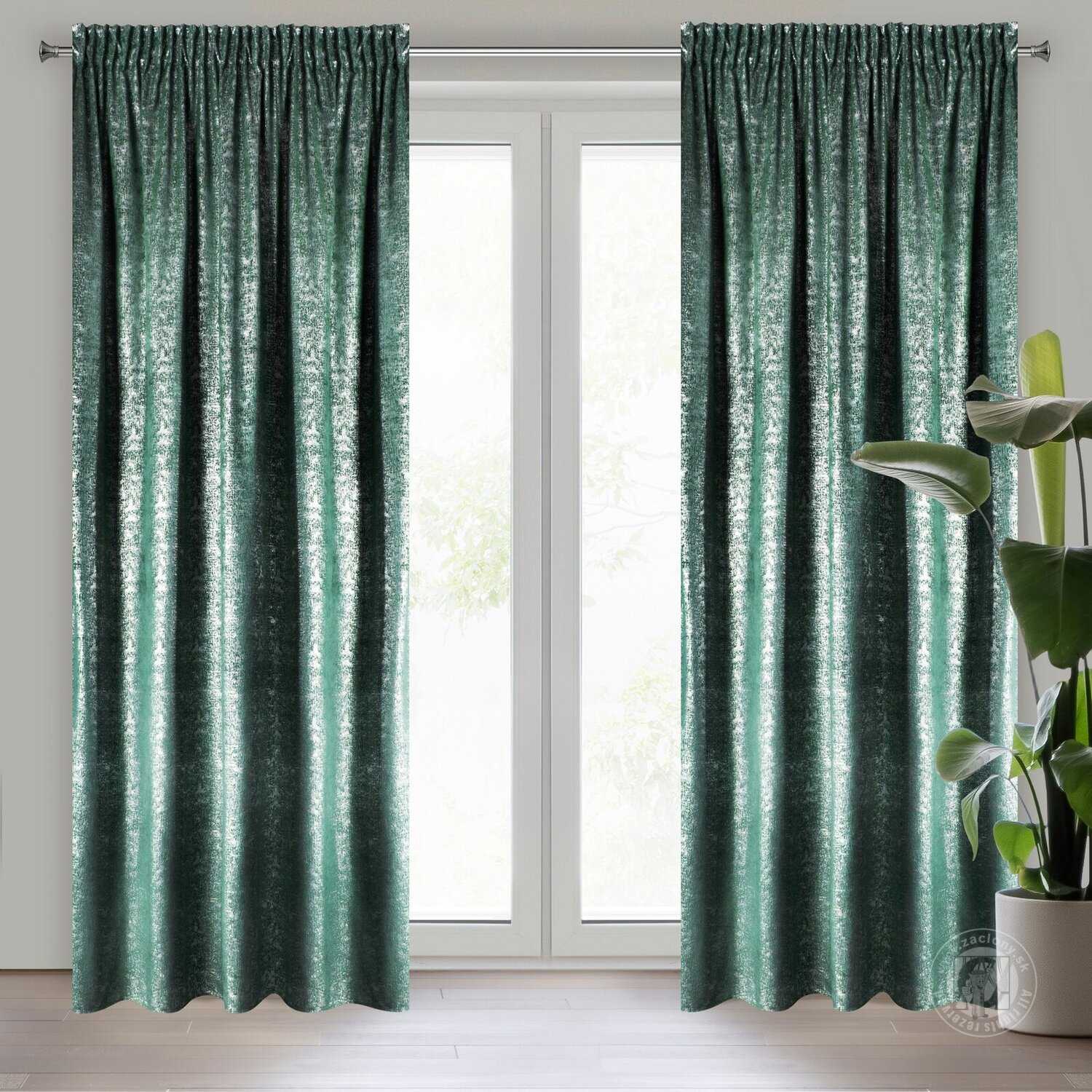 Záves na páske CYPRUS tyrkysový 140x270cm