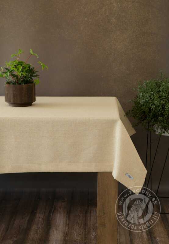 Hotový obrus STELLA1 145x350cm béžový so zlatou niťou