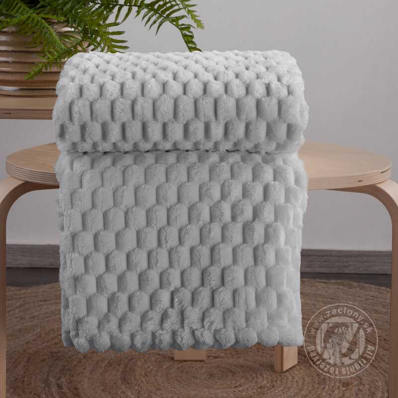 Deka z mikroflanelu CINDY6 200x220cm strieborná