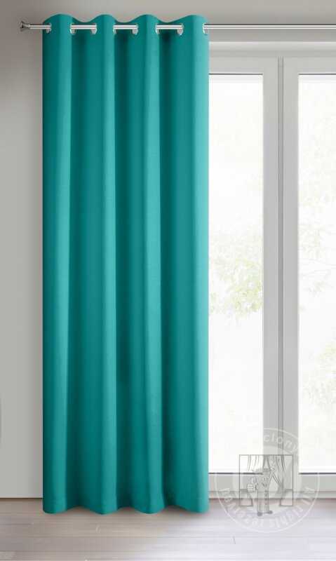 Záves RITA na krúžkoch tyrkysový 140x250cm