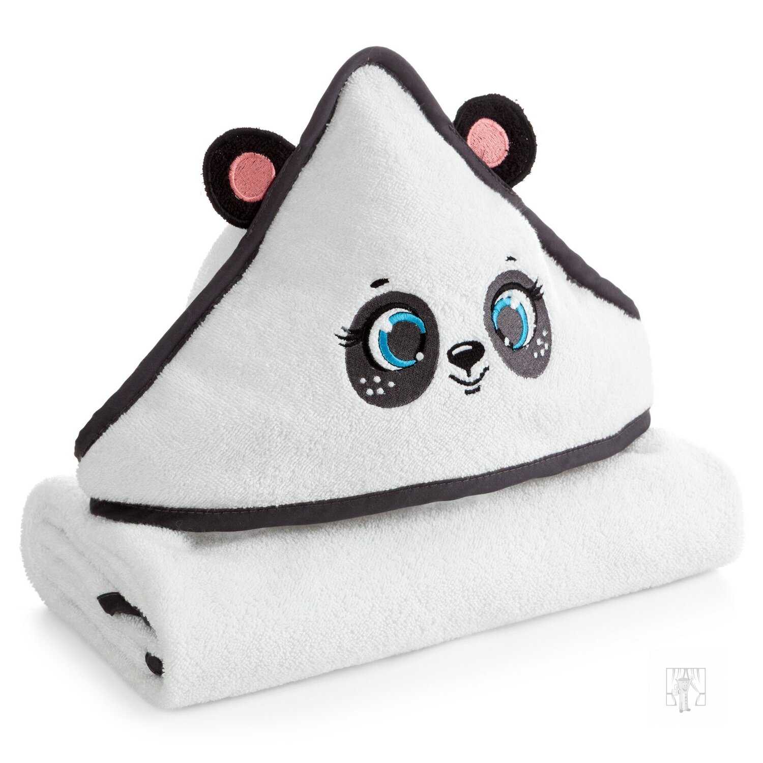 Detská osuška s kapucňou BABY 100x100cm biela s pandou