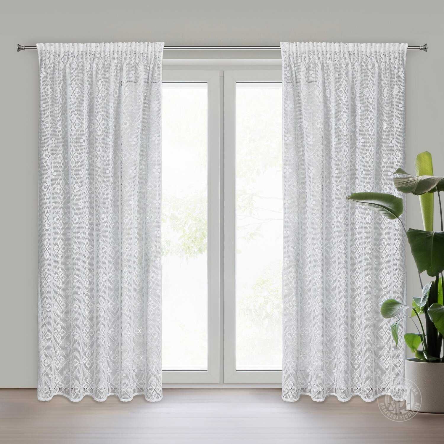 Záclona NELA na páske 140x270 cm biela