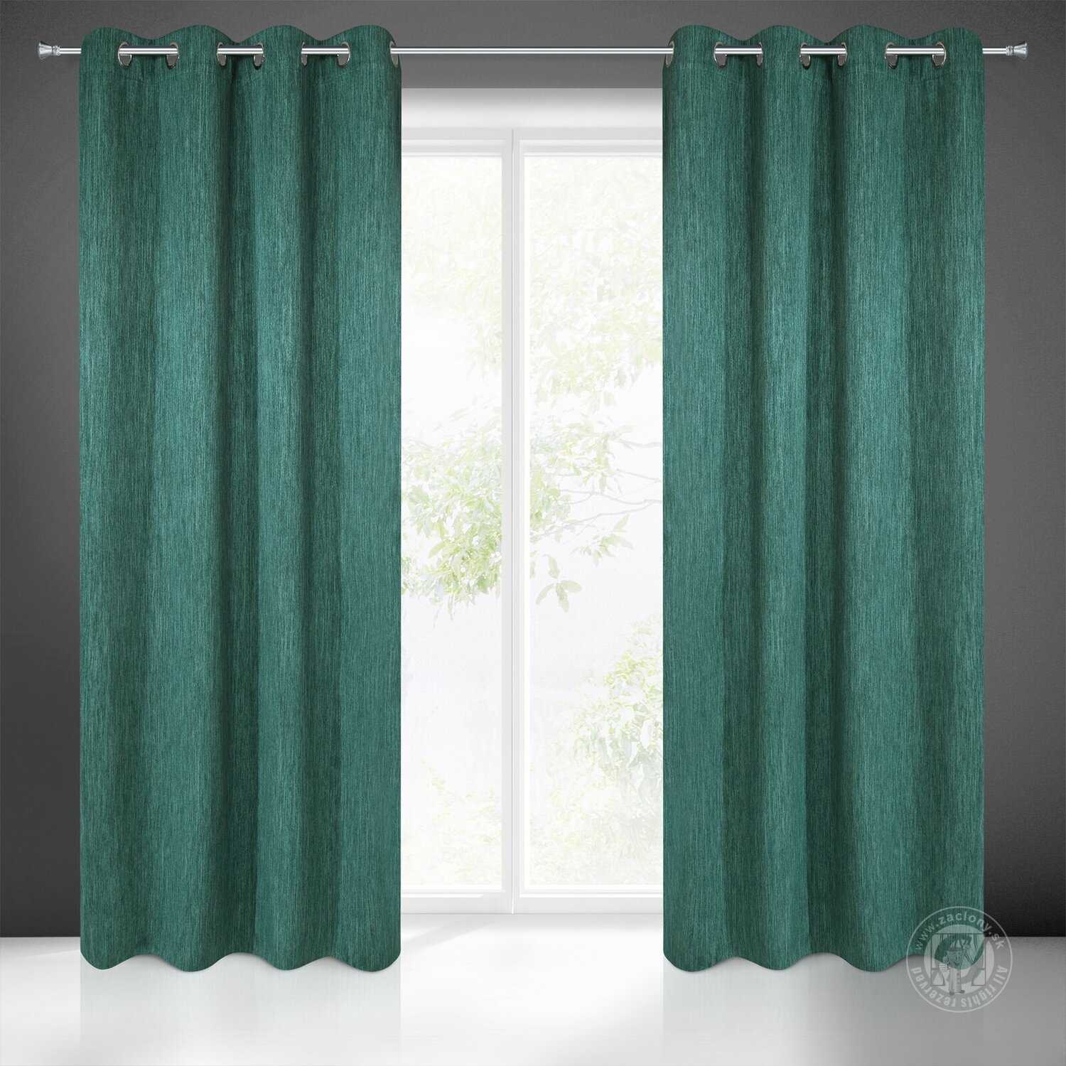 Záves ROSSIE na krúžkoch 140x250 cm zelený