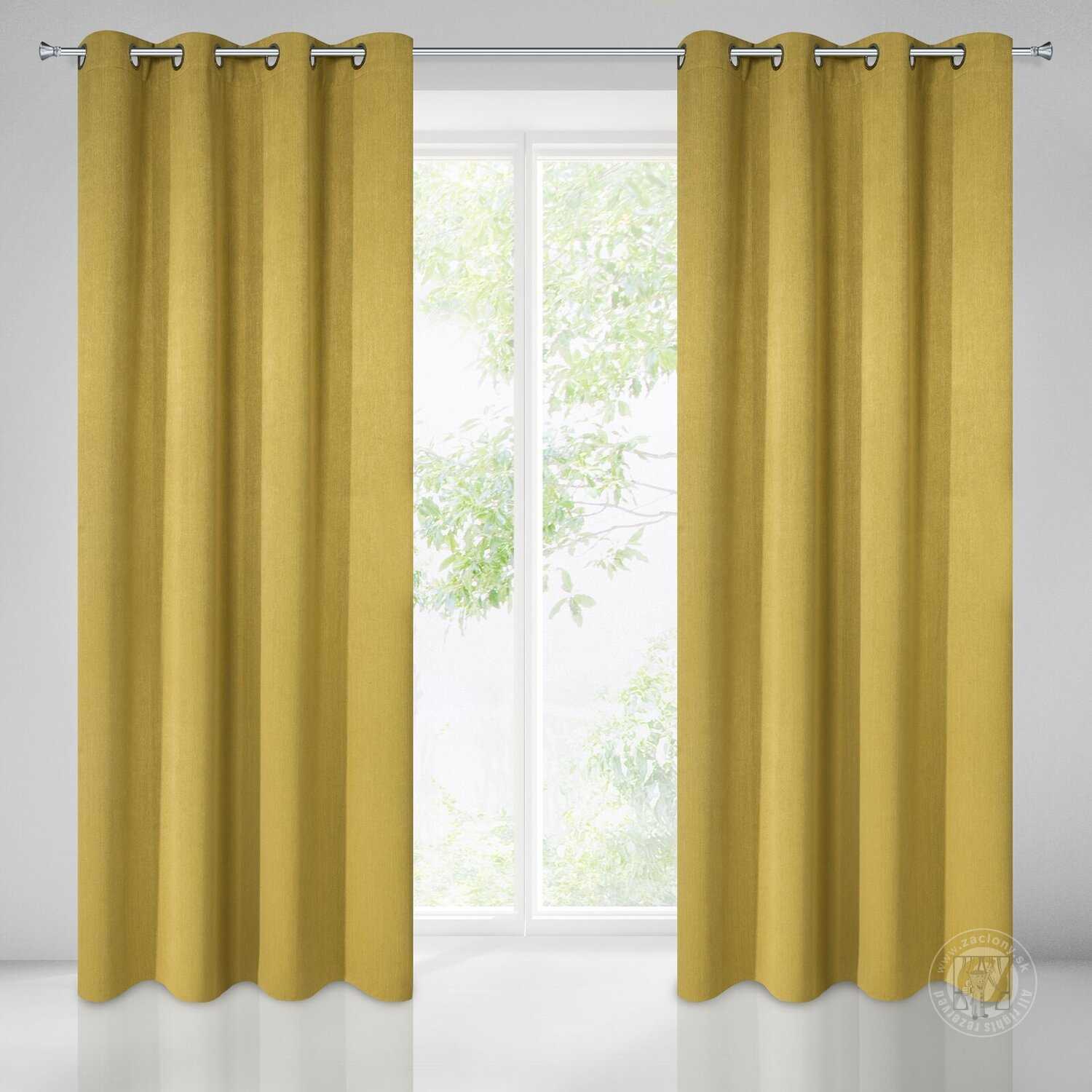 Záves ROSSIE na krúžkoch 140x250 cm horčicový