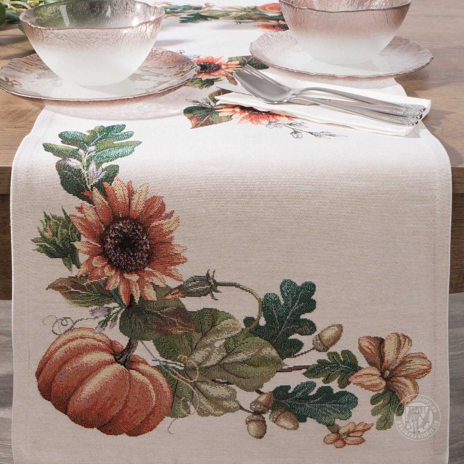 Gobelínový obrus 45x140cm s tekvicami a slnečnicami