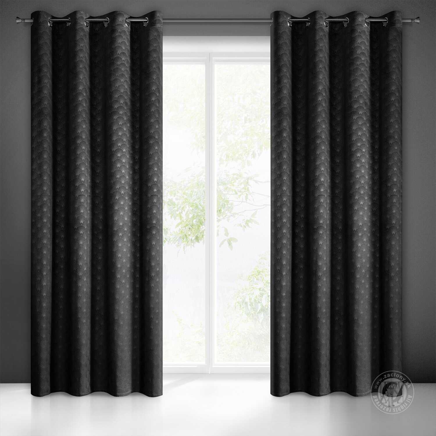 Záves JULIA na krúžkoch 140x250 cm čierny