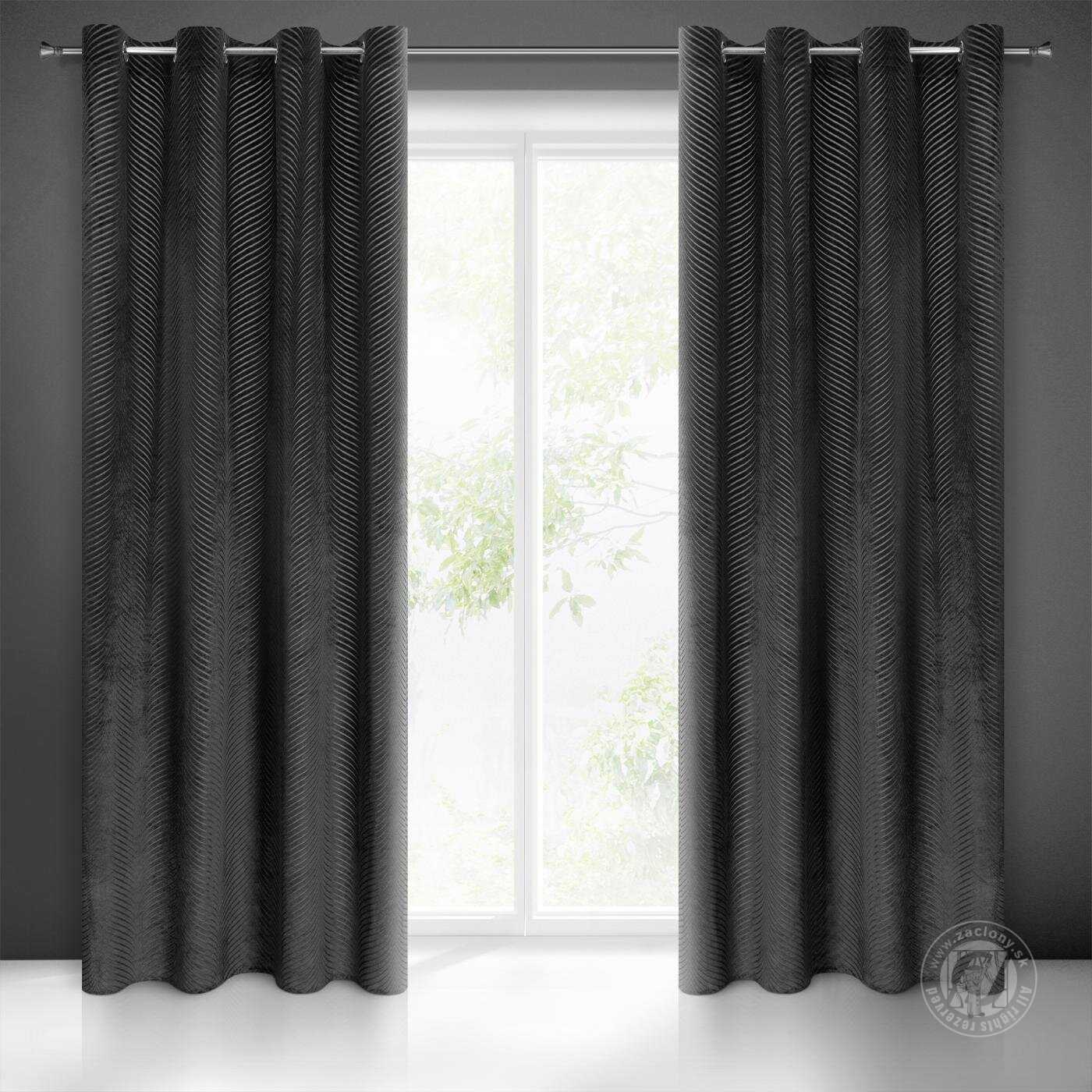 Záves LUSSI na krúžkoch 140x250 cm čierny