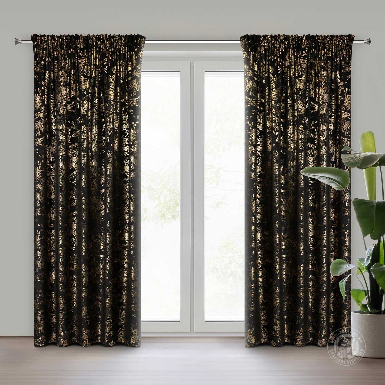 Záves FELIS na páske 140x270 cm čierny