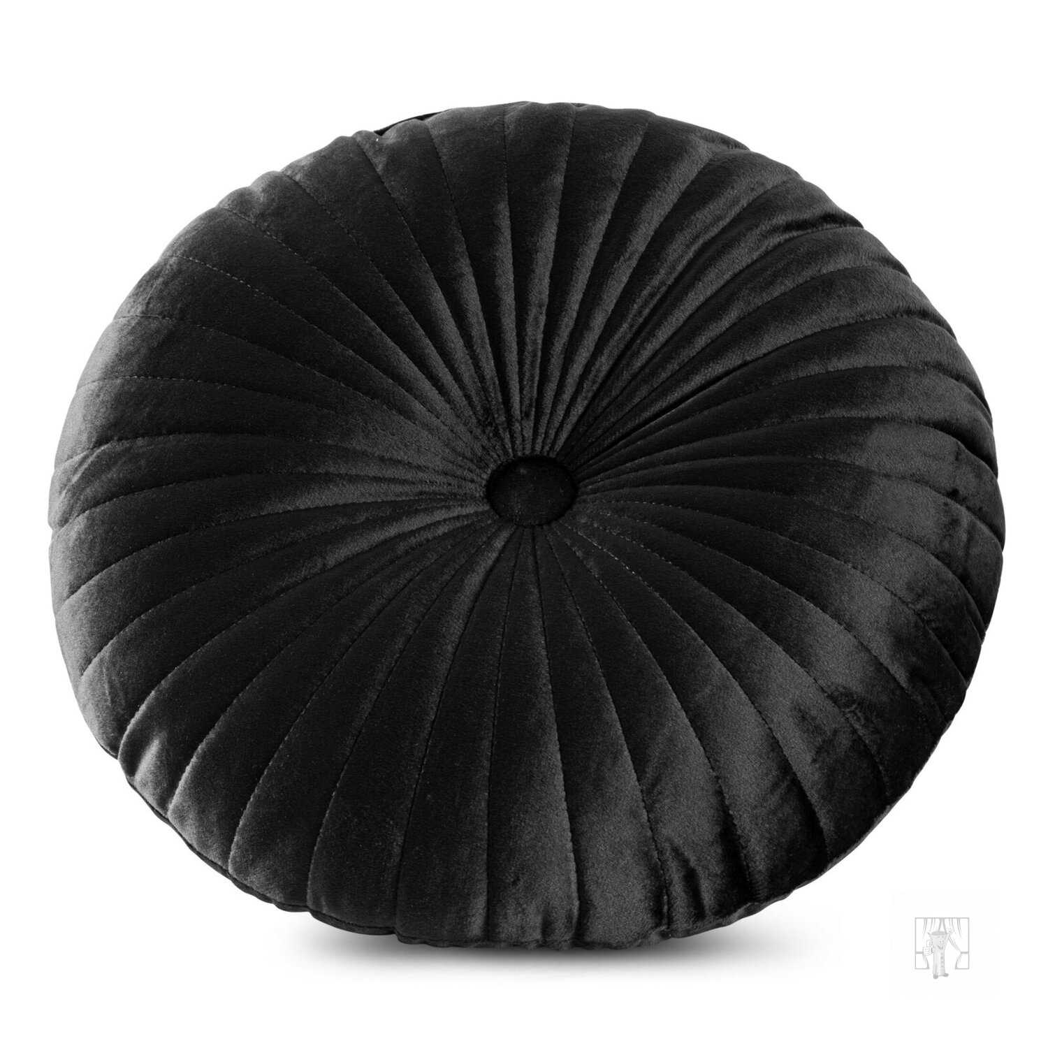 Okrúhly vankúš VELVET ∅ 40 cm čierny