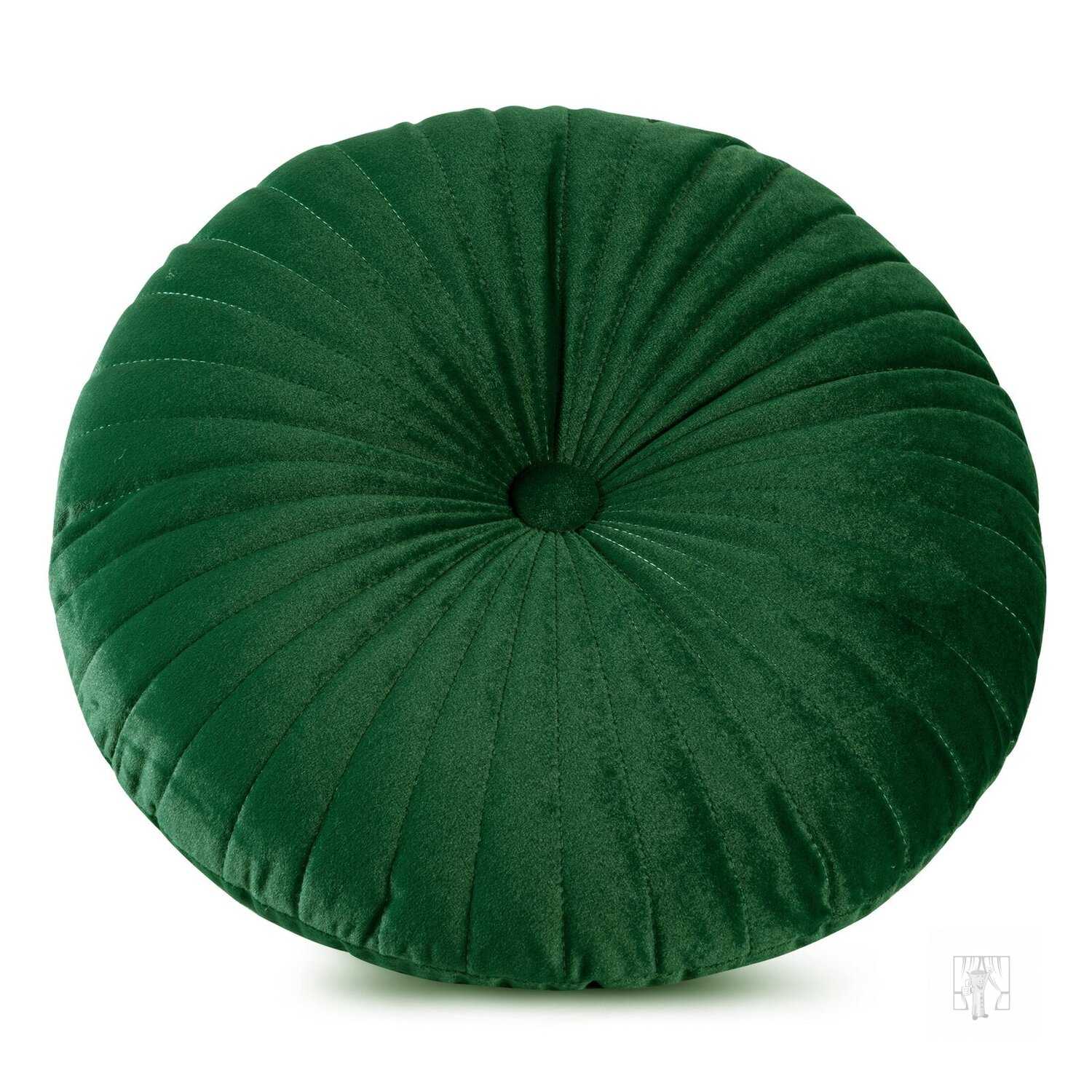 Okrúhly vankúš VELVET ∅ 40 cm zelený