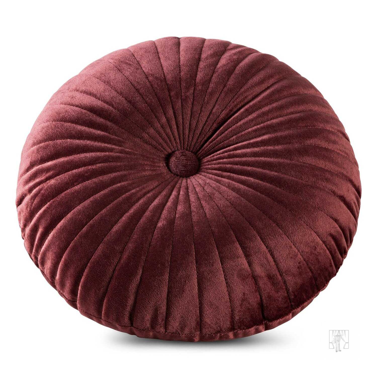 Okrúhly vankúš VELVET ∅ 40 cm bordový