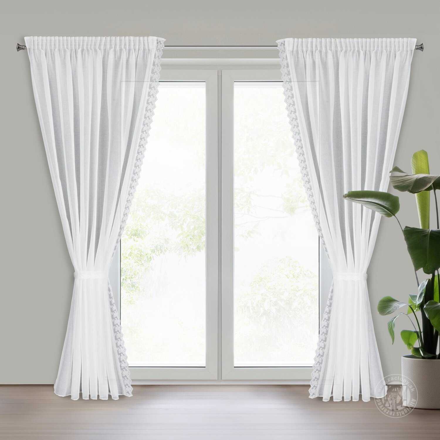Záclona SUZAN na páske 140x270 cm biela, set