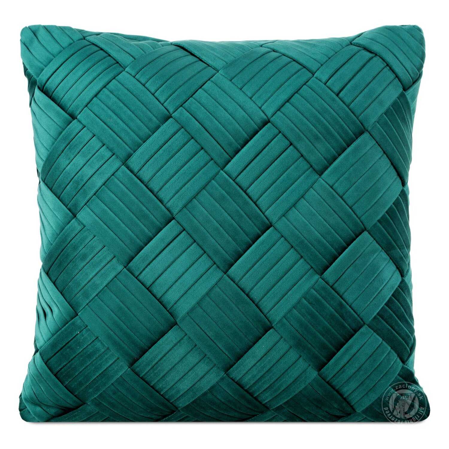 Zamatová obliečka na vankúš SONIA 45x45 cm tmavozelená