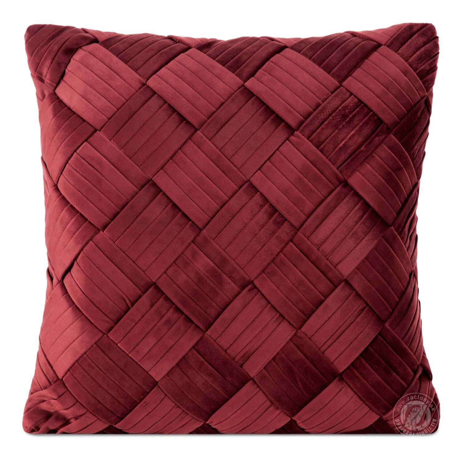 Zamatová obliečka na vankúš SONIA 45x45 cm bordová