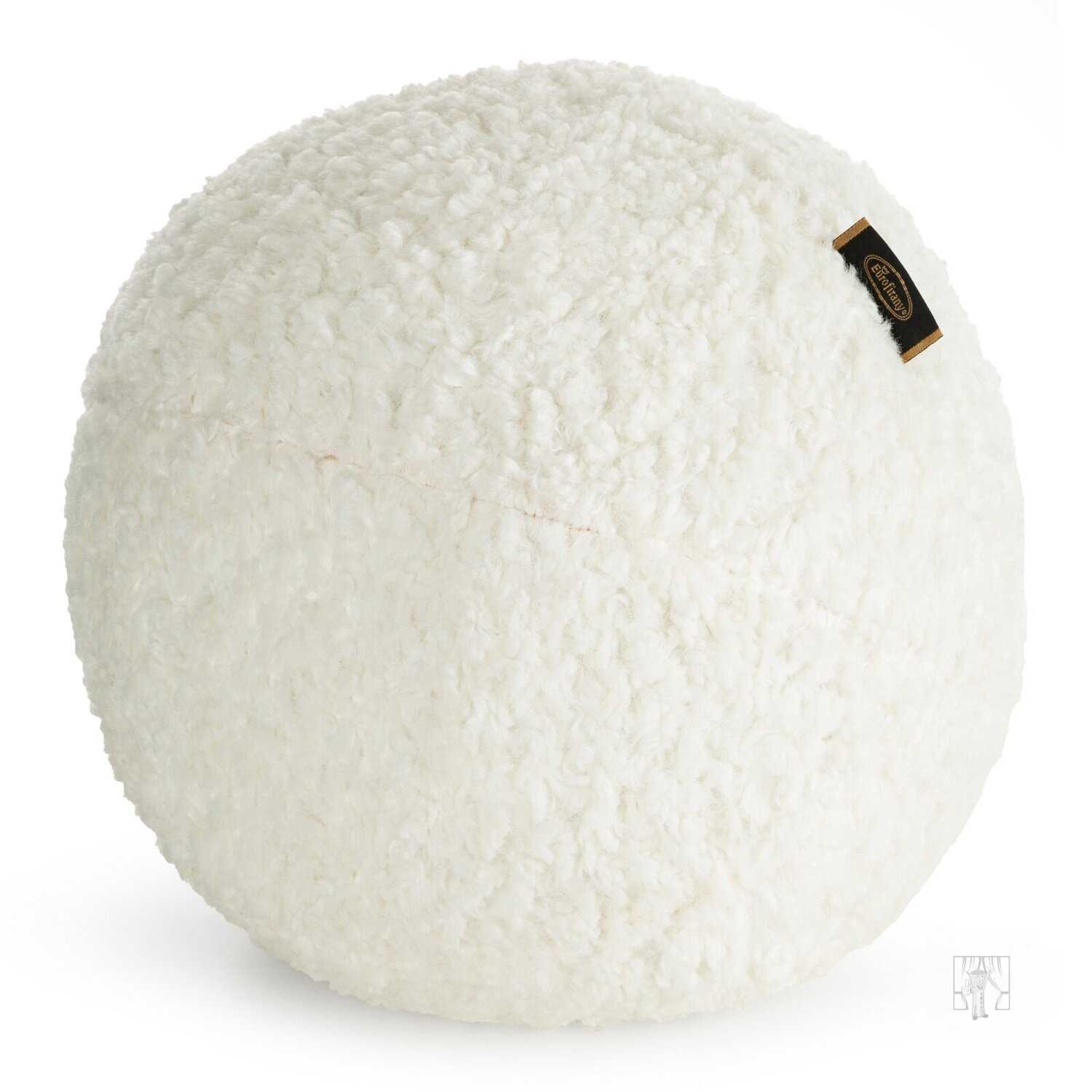 Vankúš guľa BUKLA ∅ 24 cm biely