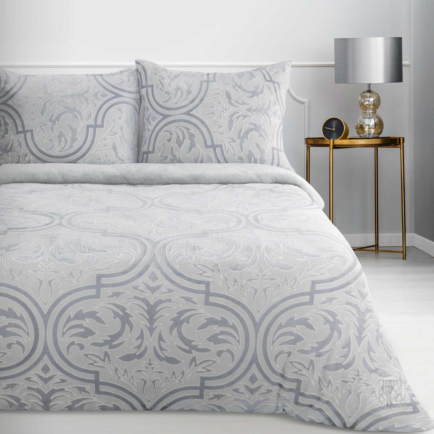 Posteľná bielizeň flísová FLANO 140x200cm + 70x90cm, strieborná/oceľová