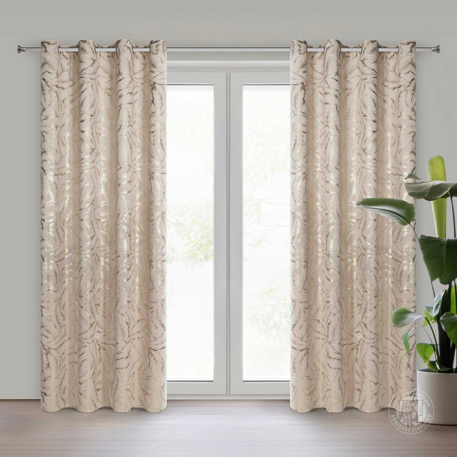 Záves MILENA na krúžkoch 140x250 cm béžový/šampanský