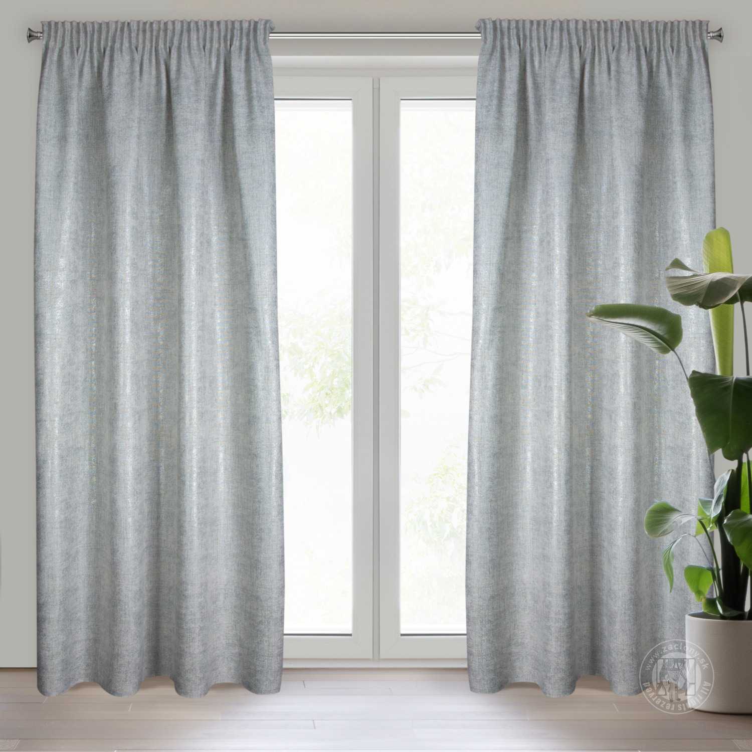 Záves BLANKA na páske 140x250cm strieborný