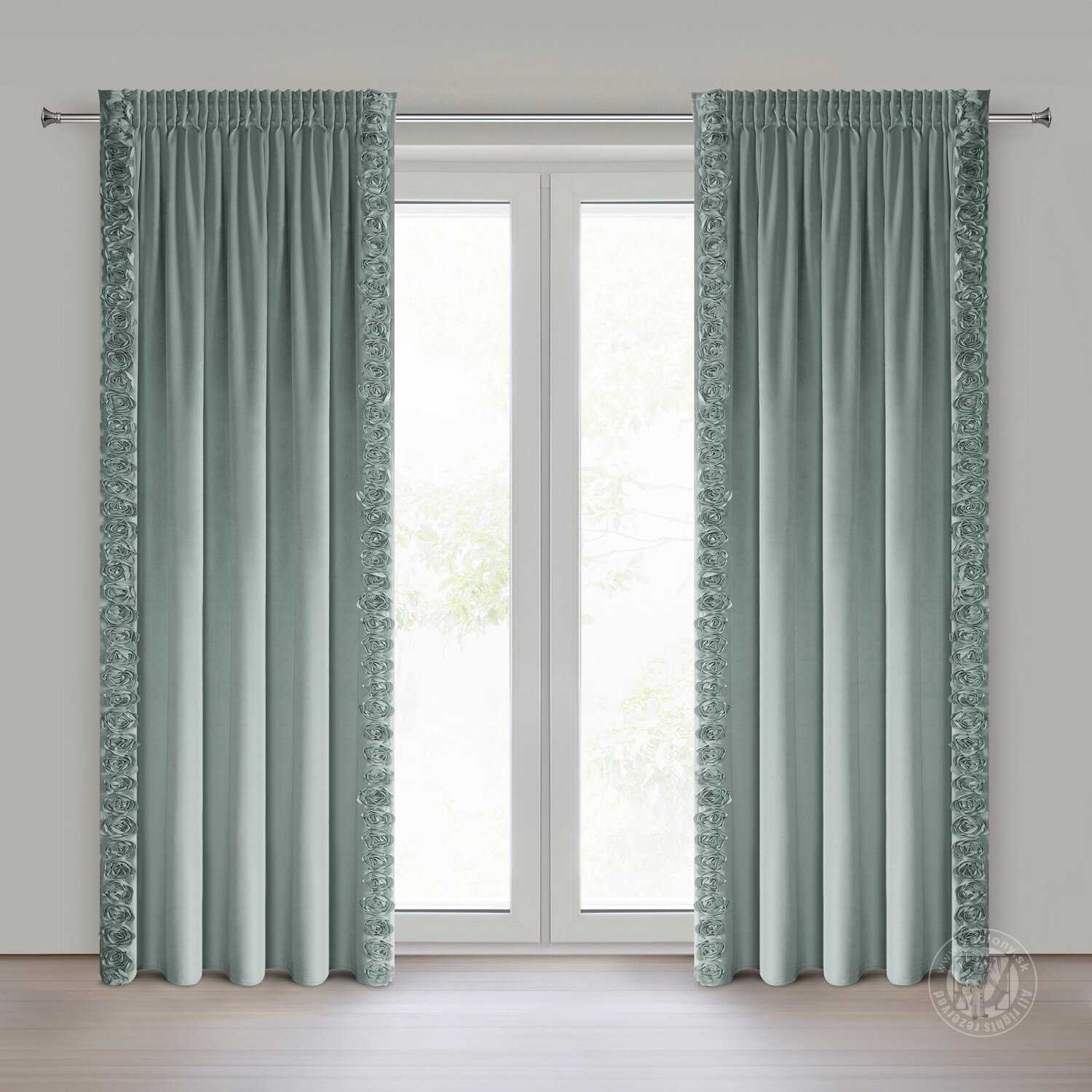 Záves ROSES na páske 140x270cm mätový