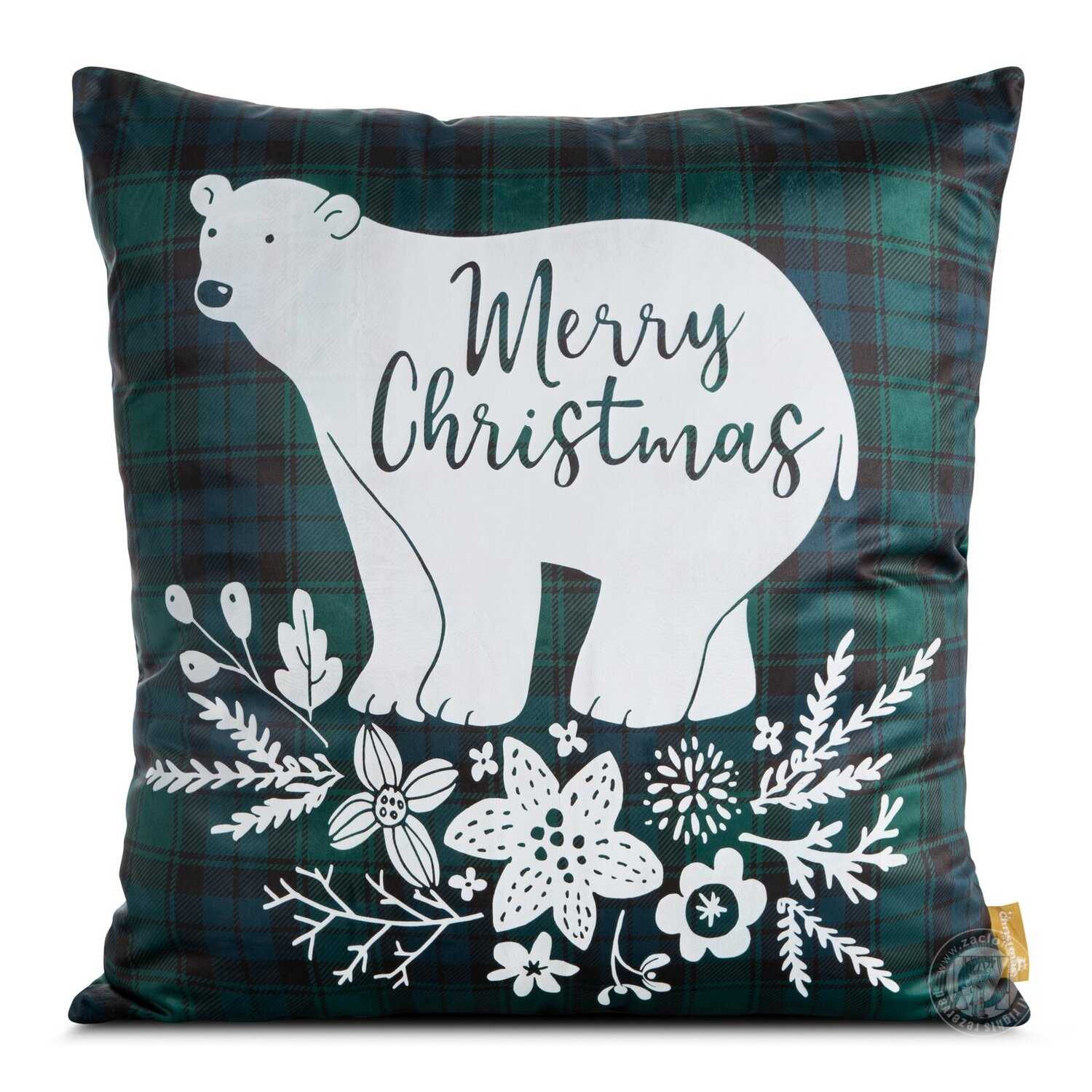 Vianočná obliečka na vankúš CHERRY 60x60cm zelená/biela