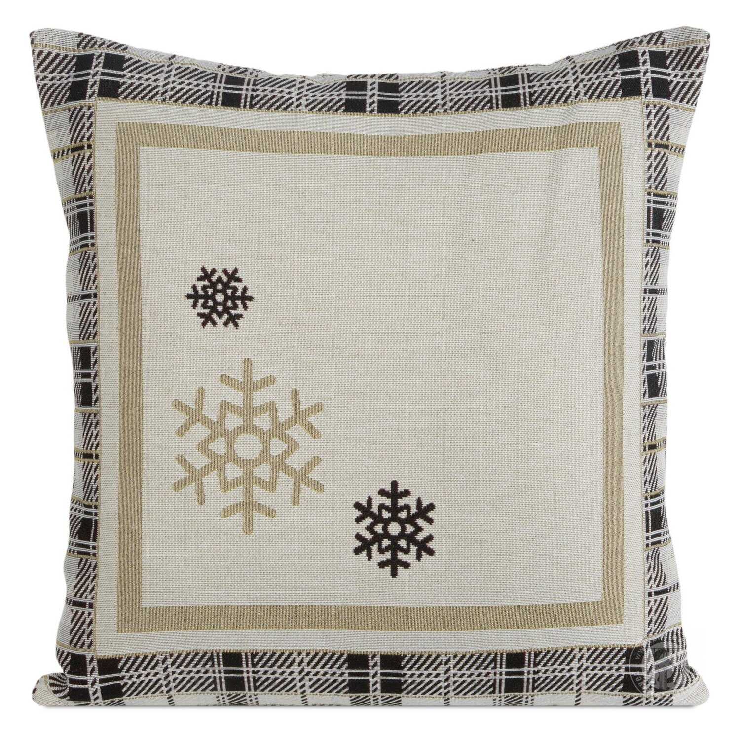 Vianočná obliečka na vankúš ANGEL 45x45cm naturálna/čierna