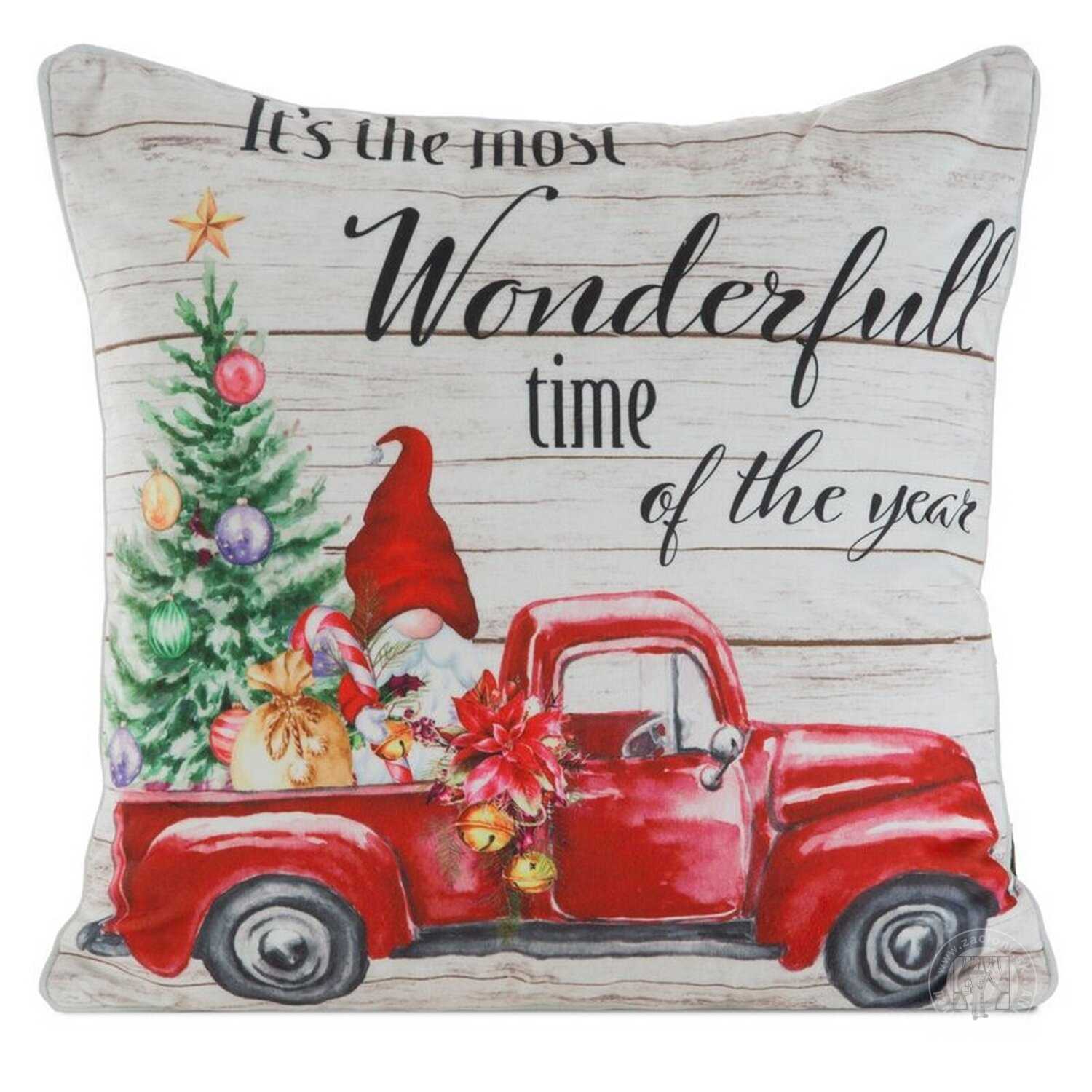 Vianočná obliečka na vankúš WONDERFULL TIME 45x45cm červená/krémová