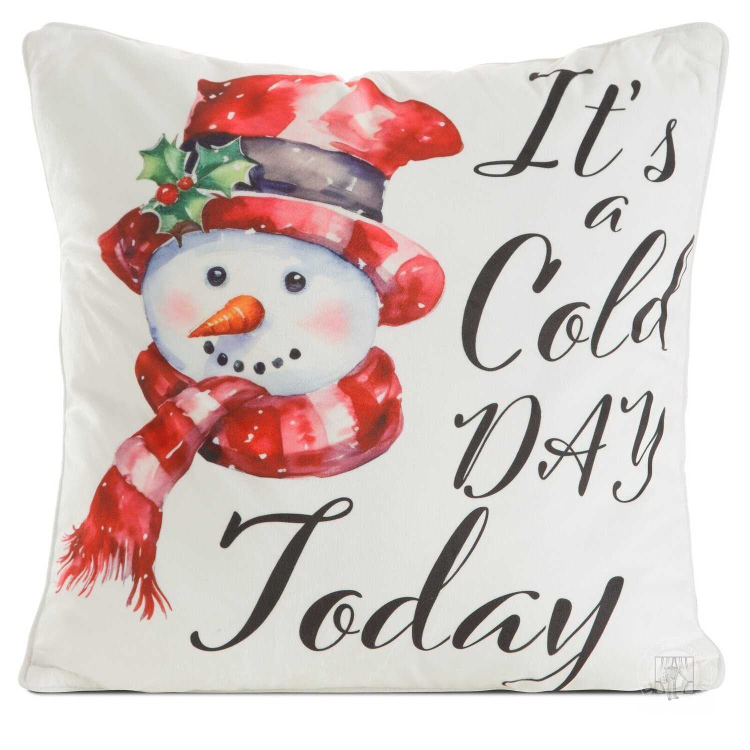 Vianočná obliečka na vankúš SNEHULIAK  45x45cm krémová/červená