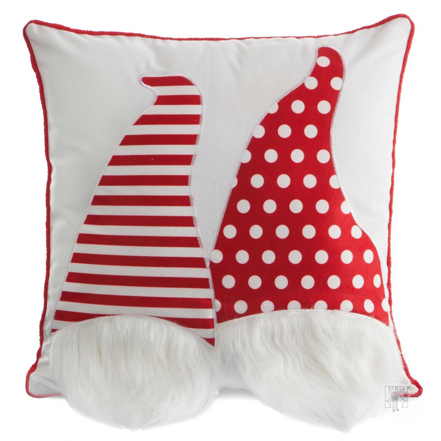 Vianočná obliečka na vankúš ŠKRIATKOVIA 45x45cm biela/červená