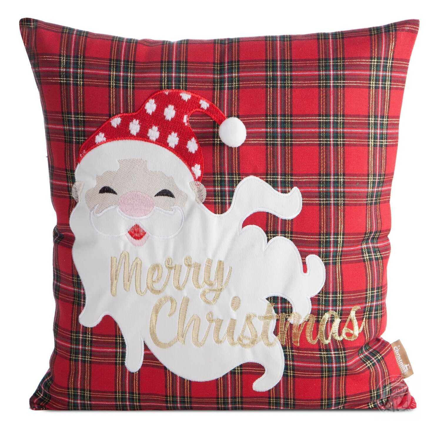 Vianočná obliečka na vankúš SANTA CLAUS 45x45cm červená/zelená