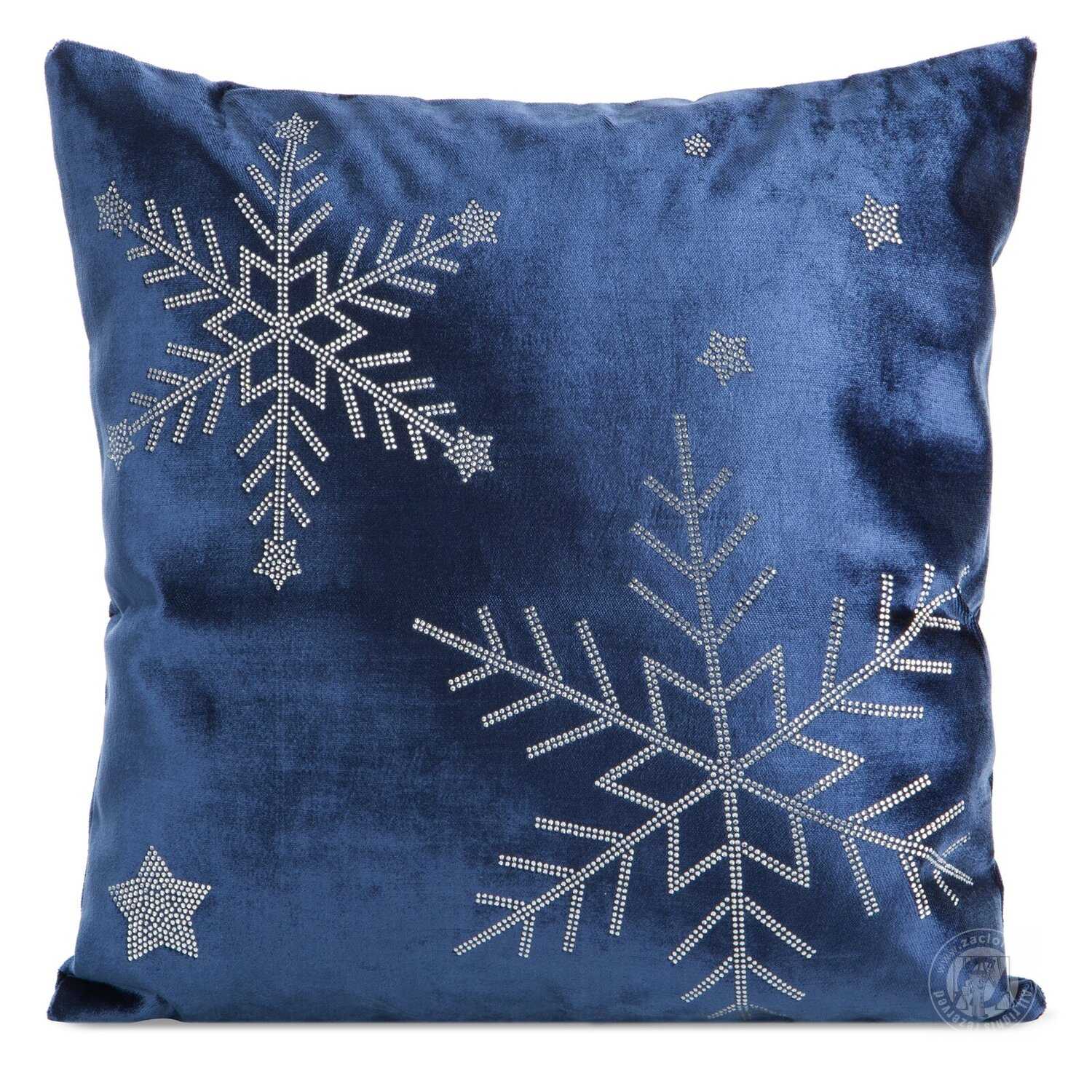 Vianočná obliečka na vankúš VLOČKY 45x45cm granátová/strieborná