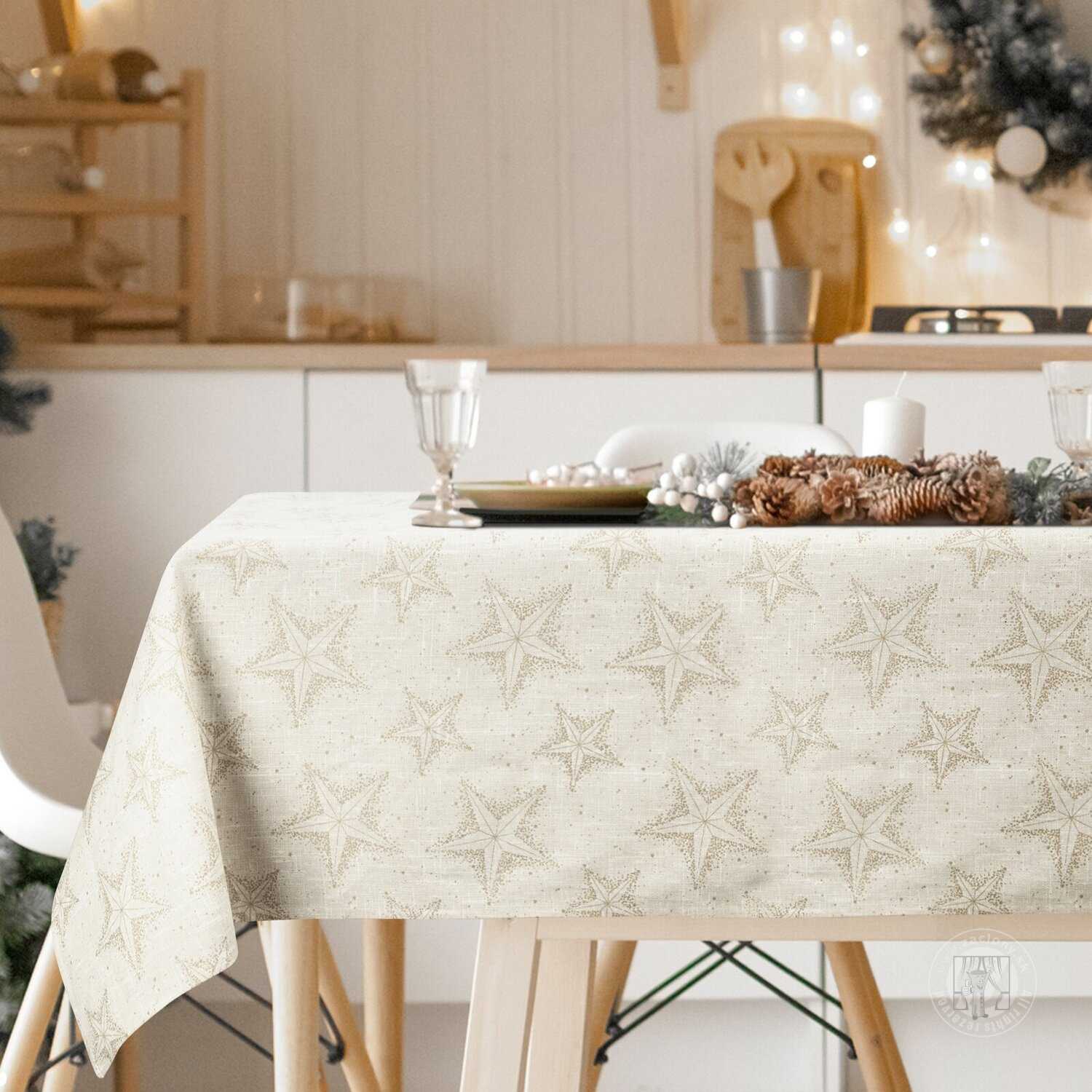 Vianočný obrus WINTER krémový/zlatý