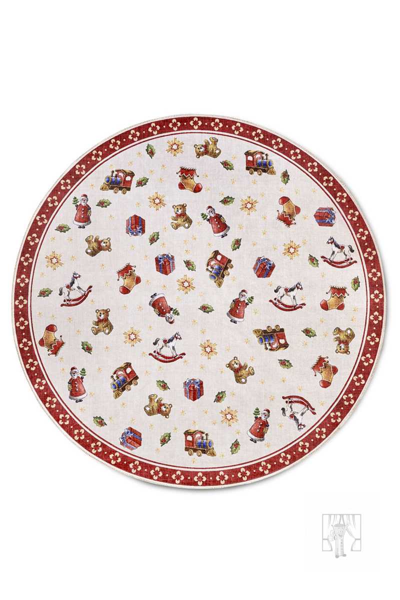 Kruhový kusový koberec Villeroy & Boch Toy´s Delight 106192 Red Multicolour, bez vlasu