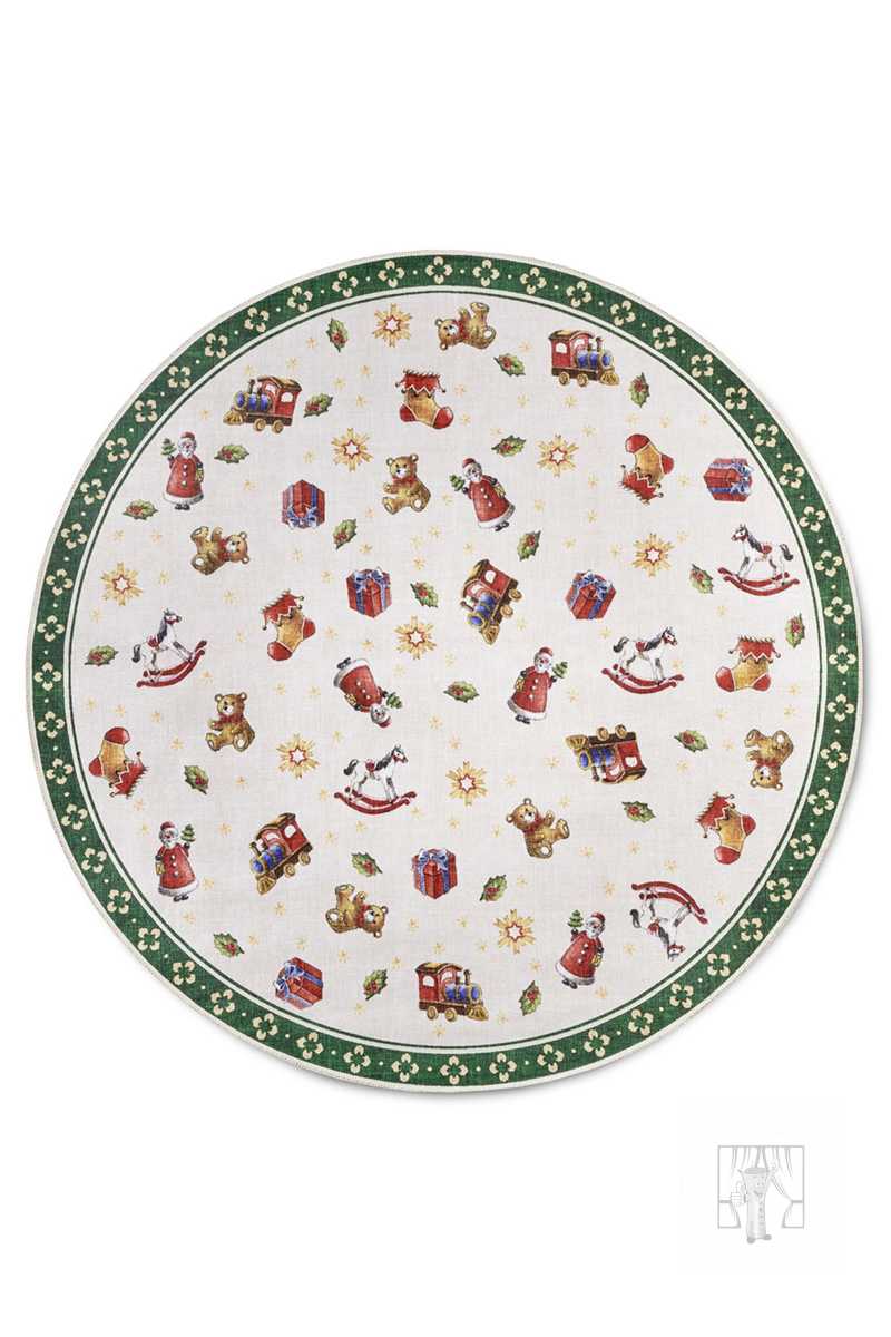 Kruhový kusový koberec Villeroy & Boch Toy´s Delight 106193 Green Multicolour, bez vlasu