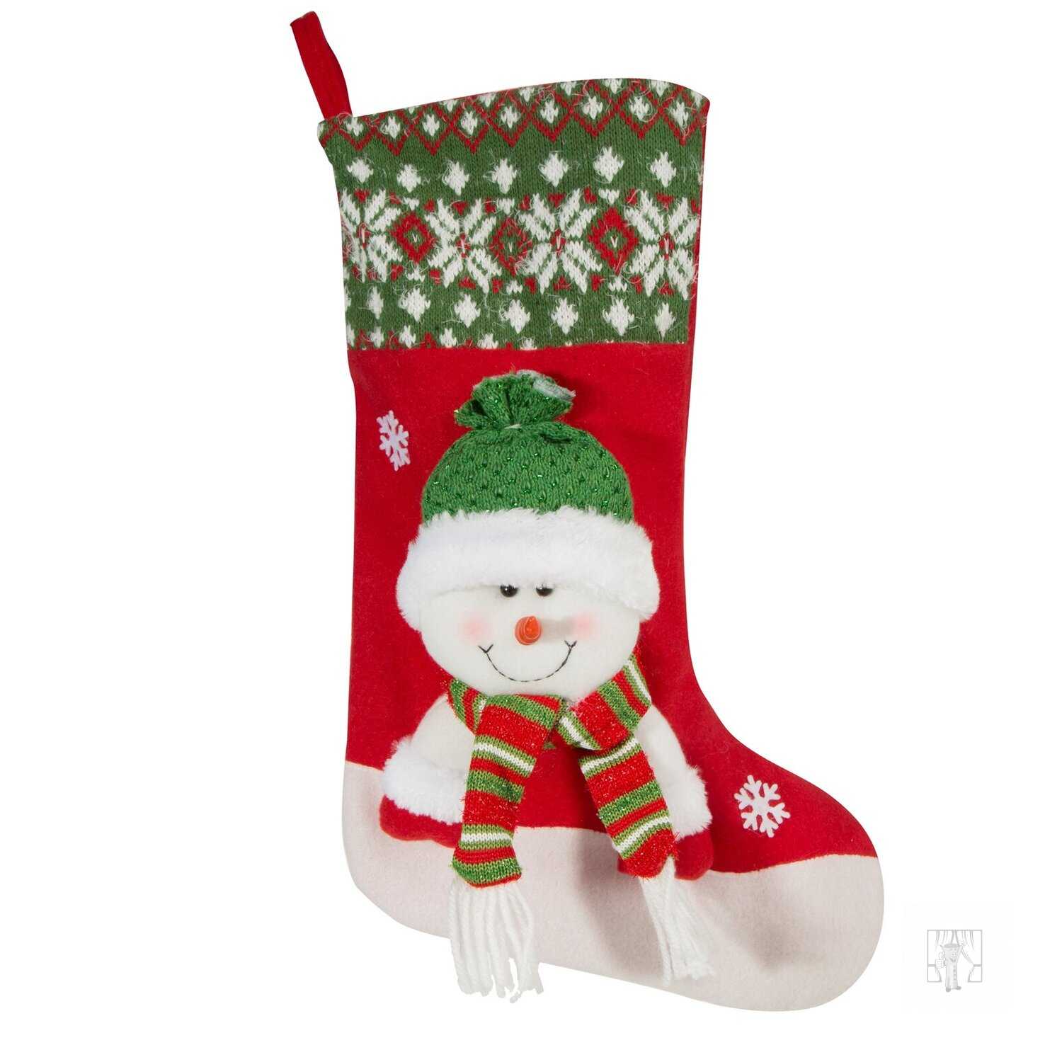Vianočná ponožka SNOW 25x50cm červená/zelená