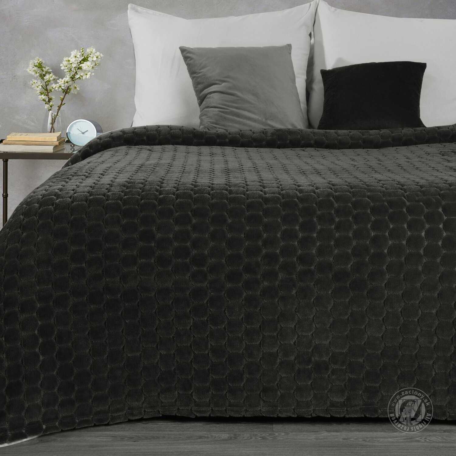 Deka z mikroflanelu ZOE 150x200cm grafitová