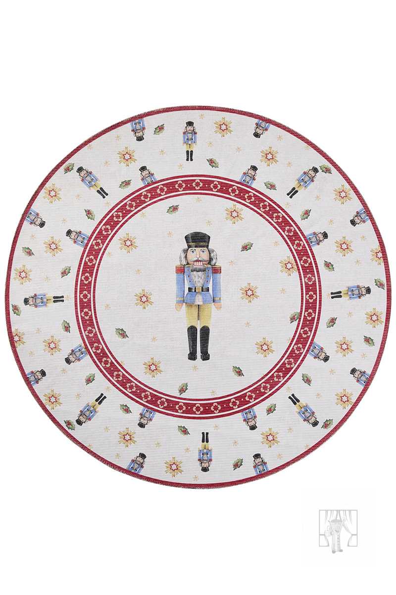 Kruhový kusový koberec Villeroy & Boch Toy´s Delight Limited Edition 106274 Cream Red, bez vlasu