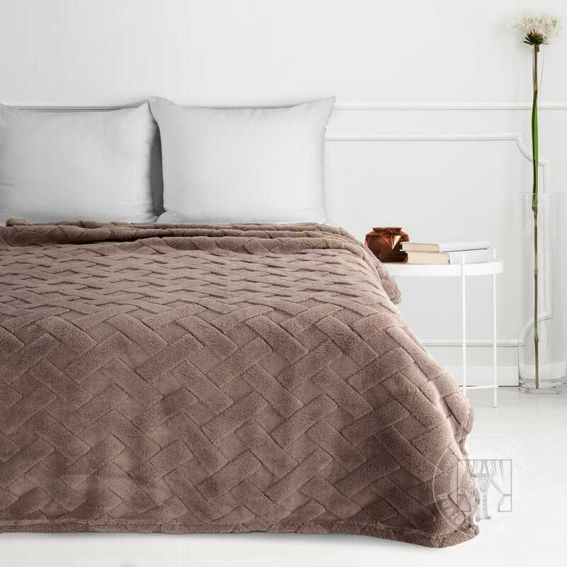 Deka z mikroflanelu CARO 150x200cm tmavobéžová