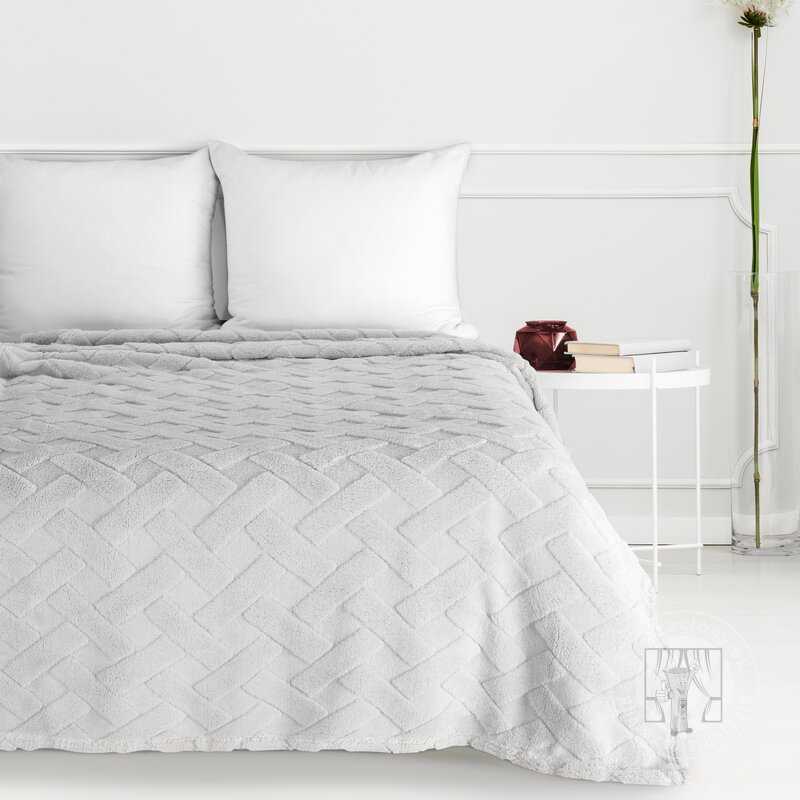 Deka z mikroflanelu CARO 150x200cm strieborná