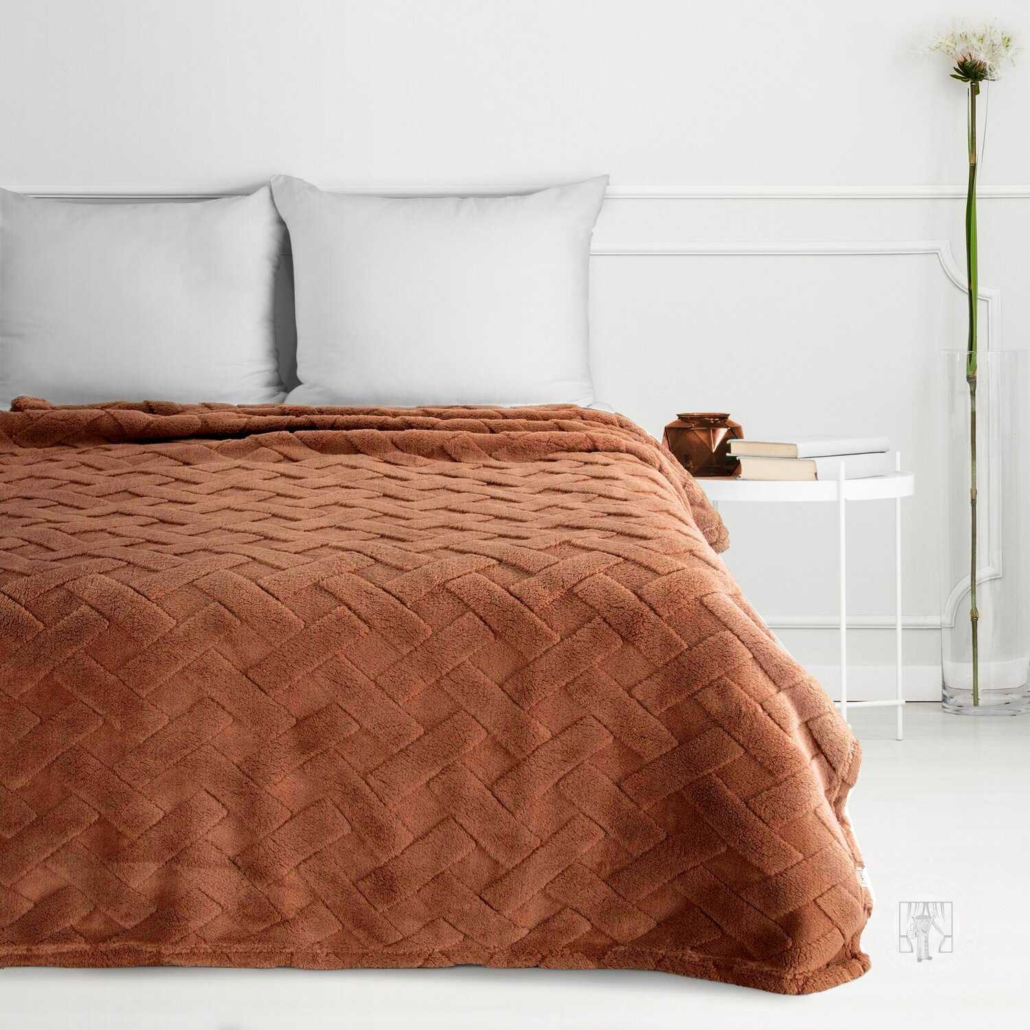 Deka z mikroflanelu CARO 170x210cm tehlová