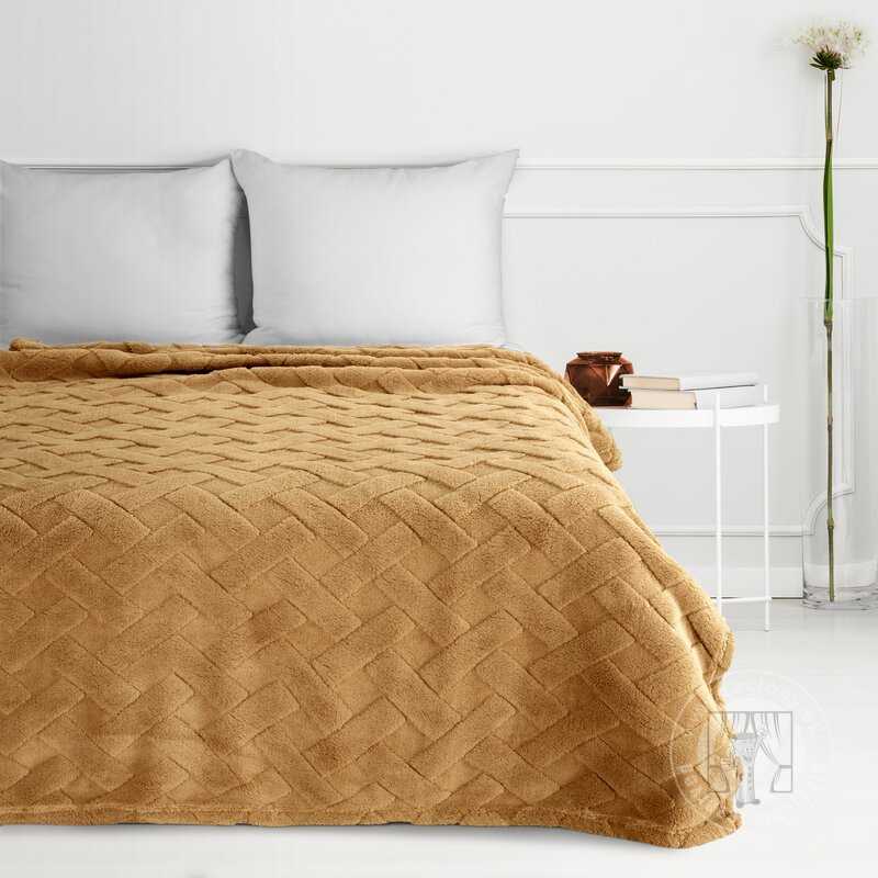 Deka z mikroflanelu CARO 200x220cm medová